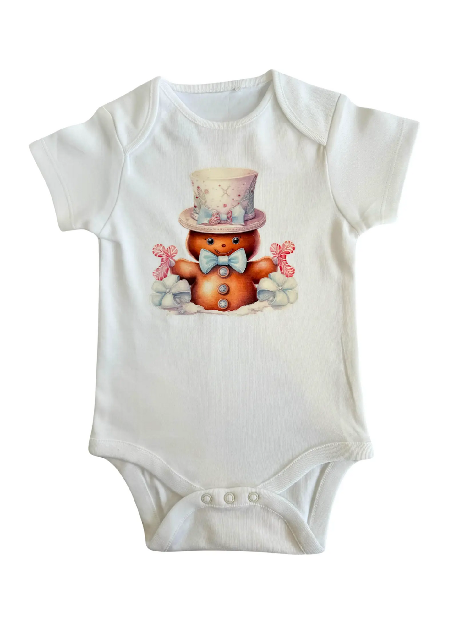 Christmas Top Hat Gingerbread Man Baby Bodysuit My Store