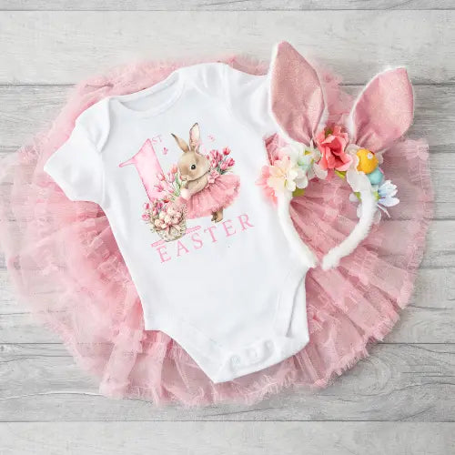 First Easter Bunny with Tutu Onesie Molly N Me