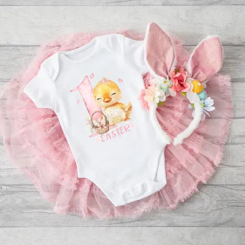 First Easter with Chick Onesie Molly N Me