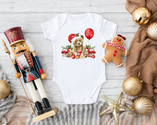 First Christmas Teddy Bear Bodysuit My Store