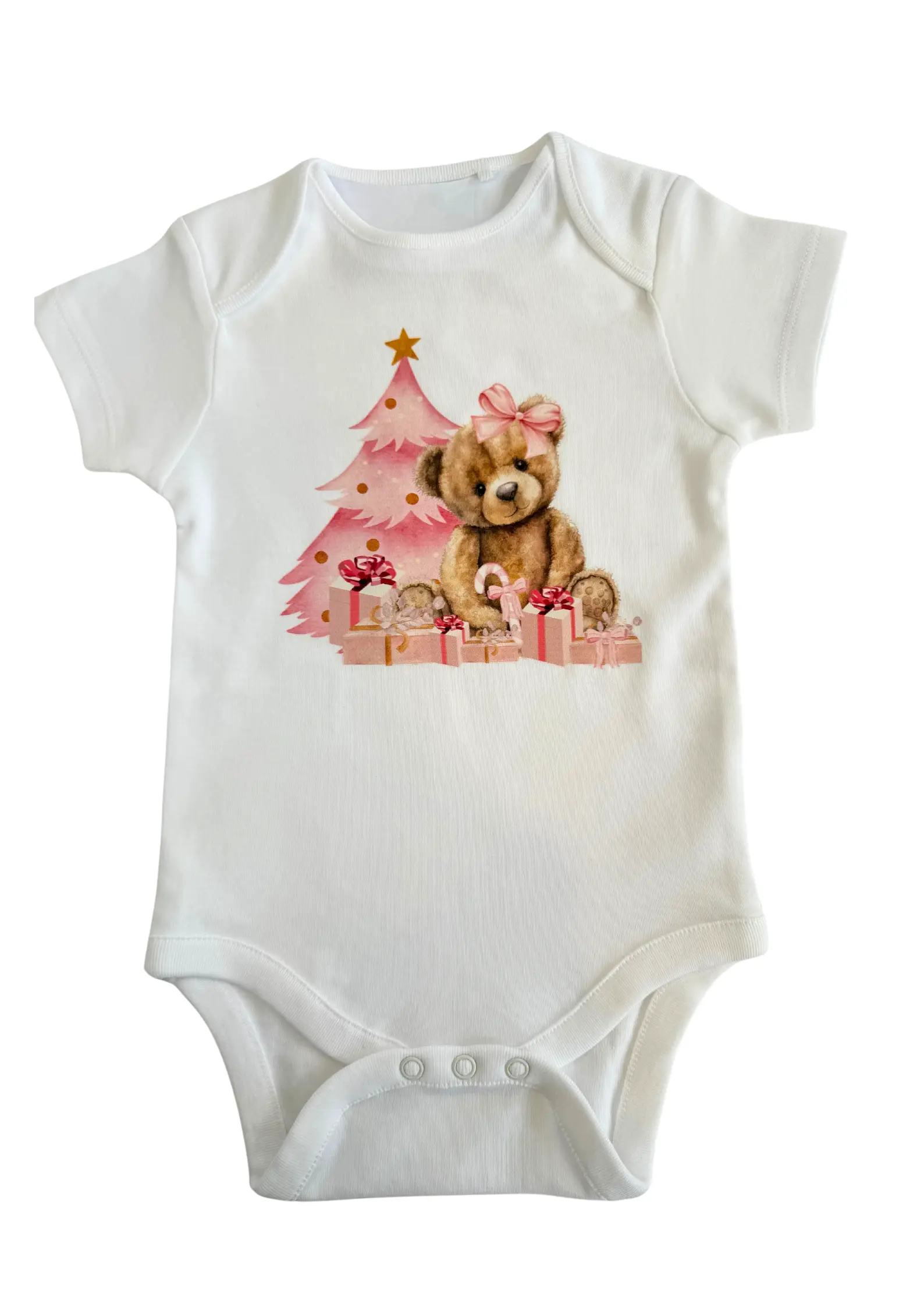 Pink Christmas Tree with Teddy Bodysuit My Store