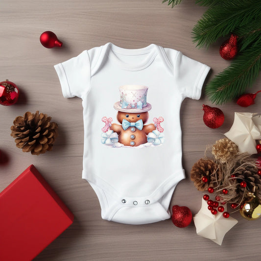 Christmas Top Hat Gingerbread Man Baby Bodysuit My Store